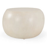 Denny - Modern Beige Fiberform Oval Coffee Table