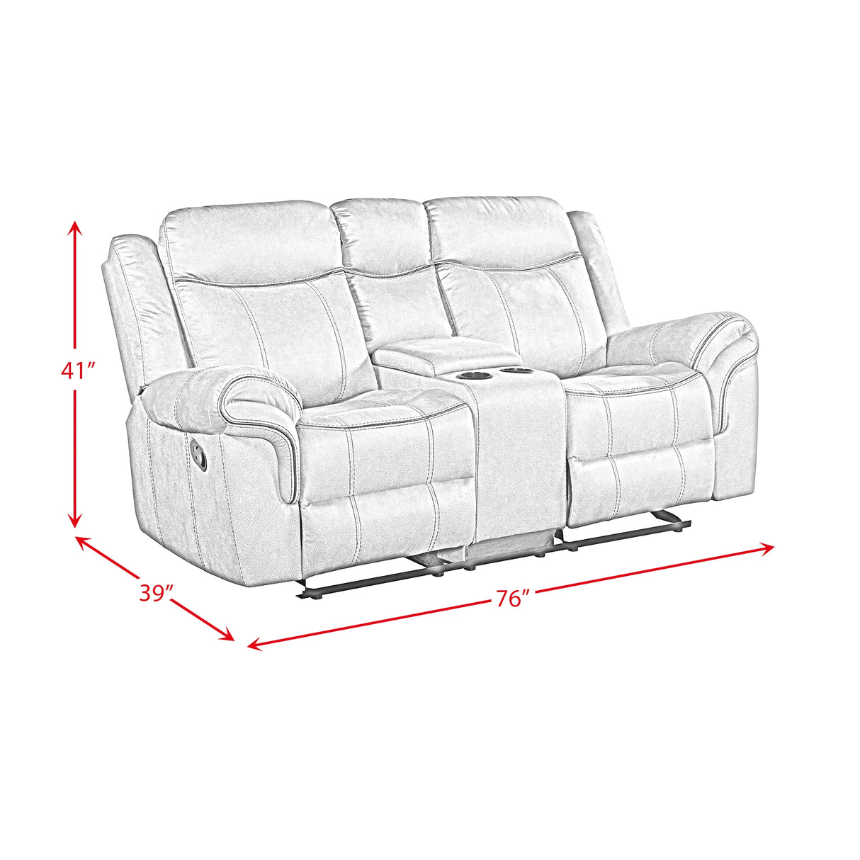Sorrento Motion Loveseat with Console in FB367 Charcoal