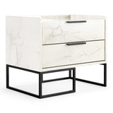 Marbella - Italian Modern White Faux Marble 4-Piece Bedroom Set