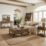 Heritage & Home Square Coffee Table with Casters in Oak Brown