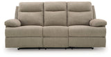 Side-Swipe Reclining Sofa with Drop Down Table