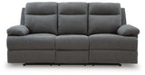 Side-Swipe Reclining Sofa with Drop Down Table
