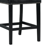 Francesca White Marble Square 5PC Counter Height Dining Set-Table & Four Black PU Chairs