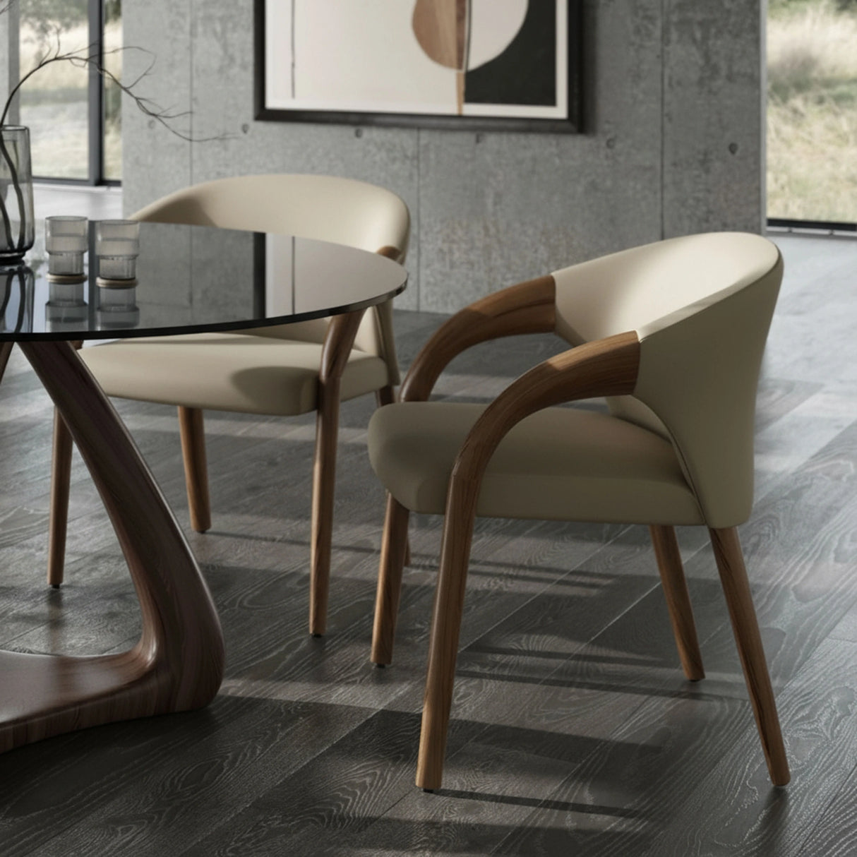 Wynetta Mid-Century Modern Vegan Leather Dining Chair