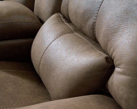 Beckley Place Power Reclining Loveseat with Console - galleria furniture outlet