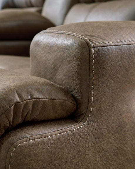 Beckley Place Power Reclining Loveseat with Console - galleria furniture outlet