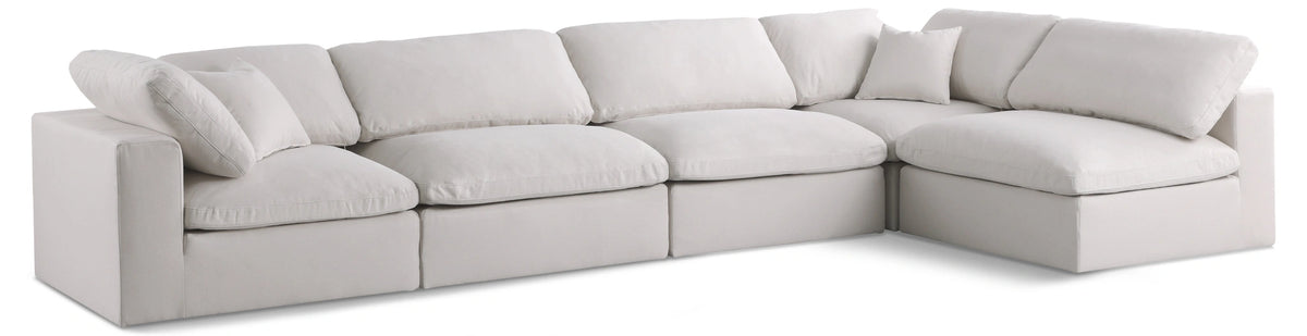 Plush Cream Velvet Standard Cloud Modular Sectional