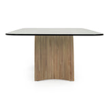 Pangea - Mid-Century Modern Glass + Buckwheat Ash Rectangular Dining Table