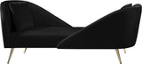 Nolan Black Velvet Chaise