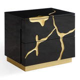 Aspen - Modern Black + Gold 4-Piece Bedroom Set
