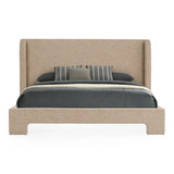 Emilio - Modern Beige Fabric Bed
