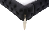 Legend Modern Black Velvet & Gold Bed