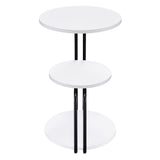 Hilly 3-tier Round Side Table White and Black