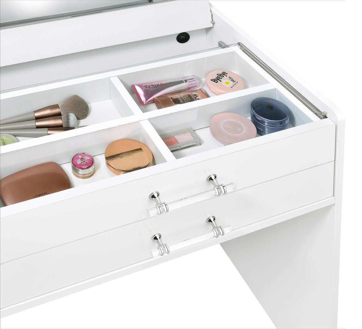 Danbury Makeup Vanity Table with LED Mirror and Stool