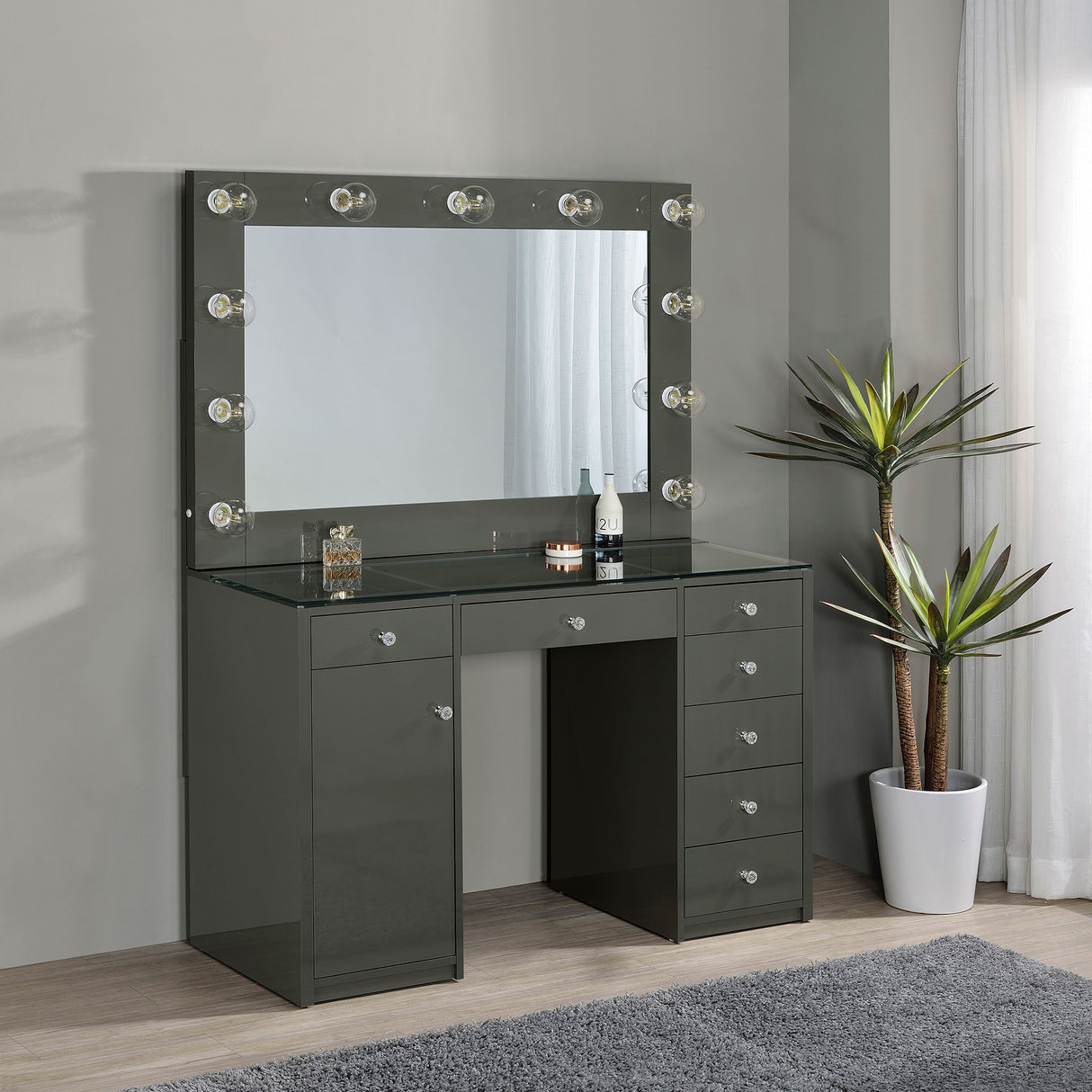 Acena Makeup Vanity Table with LED Mirror