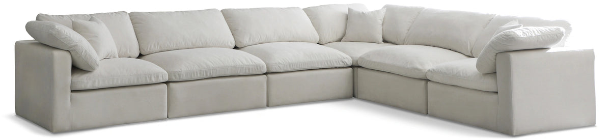 Plush Cream Velvet Standard Cloud Modular Sectional