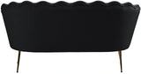 Gardenia Black Velvet Loveseat