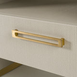Florence - Modern Beige Velvet + Leatherette Bedroom Set