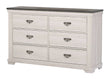 Crown Mark Furniture Leighton 6 Drawer Dresser in White image