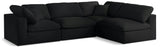 Serene Black Linen Fabric Deluxe Cloud Modular Sectional