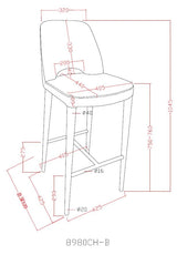 Modrest Williamette Mid-Century Bar Stool