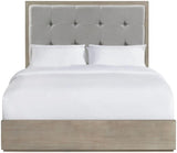 Elements International Arcadia King Upholstered Panel Bed in Grey image