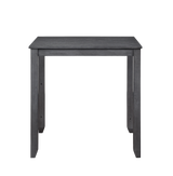 HESTON 36" STORAGE COUNTER TABLE SET W/2 CHAIRS-GRAY