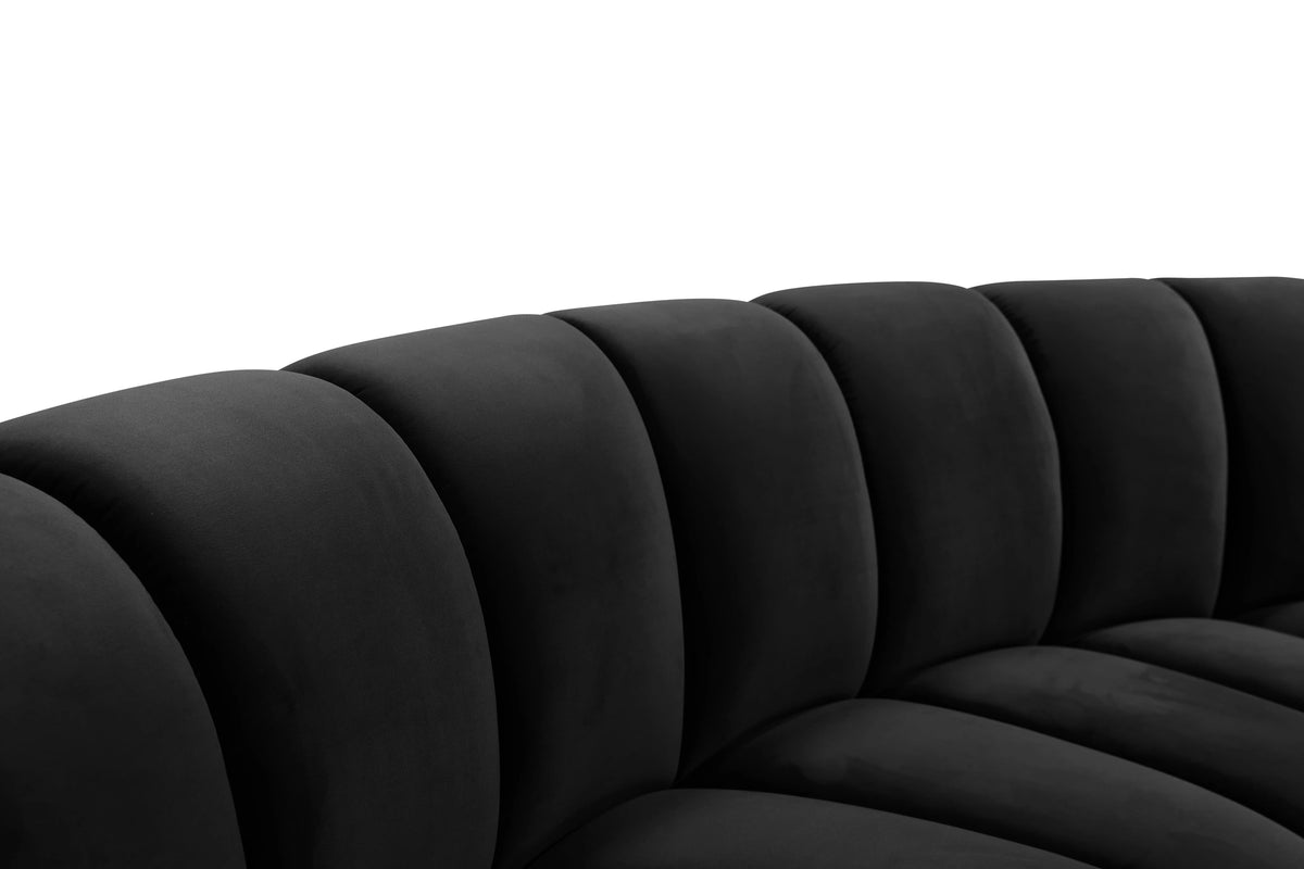 Infinity Black Velvet 8pc. Modular Sectional