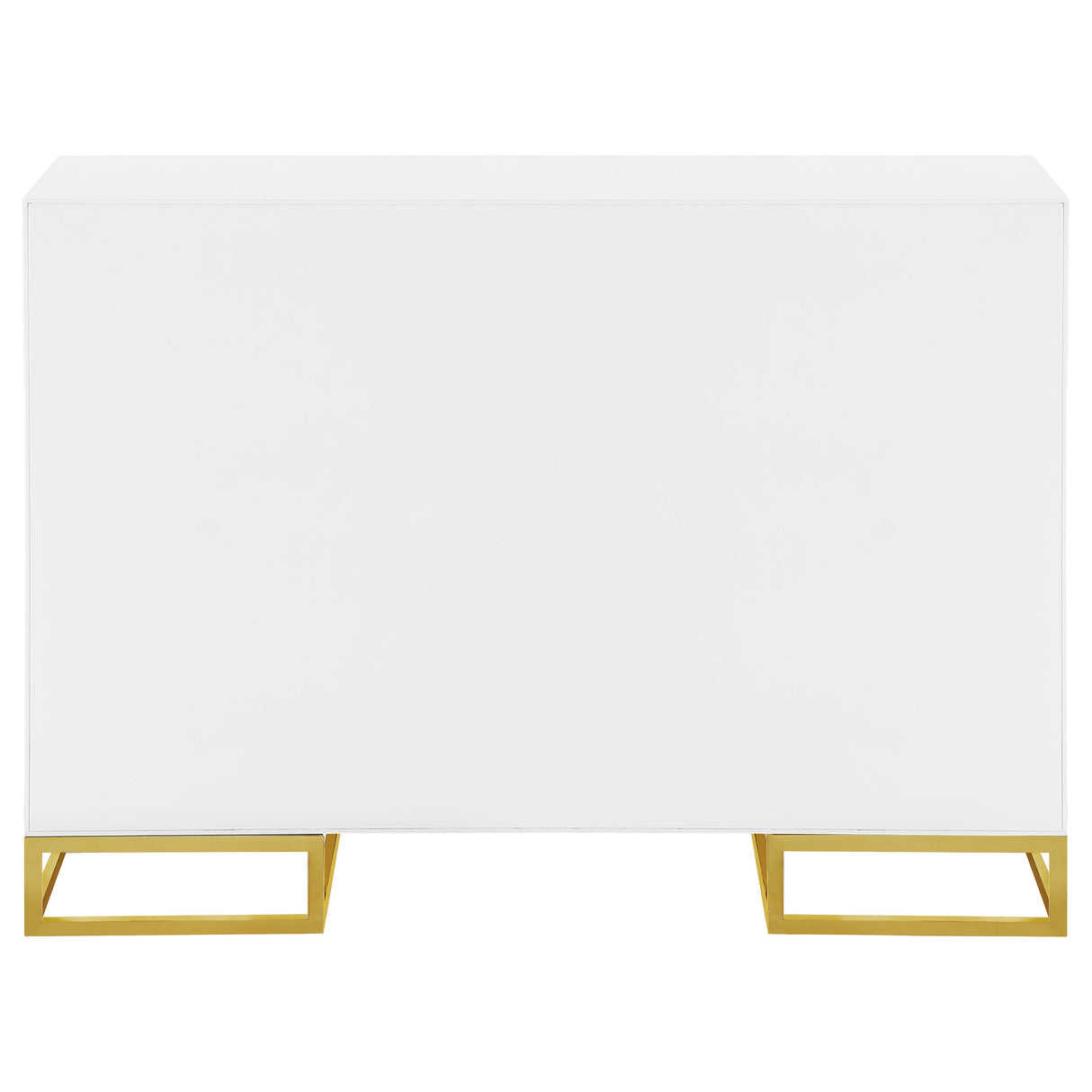 Elsa 2-door Accent Cabinet with Adjustable Shelves White and Gold