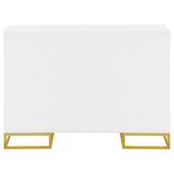 Elsa 2-door Accent Cabinet with Adjustable Shelves White and Gold