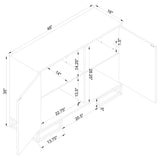 Elsa 2-door Accent Cabinet with Adjustable Shelves White and Gold