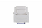 U6026 Blanche White Glider Recliner with LED