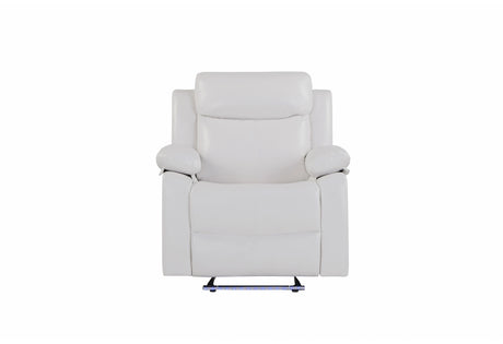 U6026 Blanche White Glider Recliner with LED