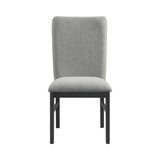 Portland Side Chair with Grey Fabric (PGY1113-4) in Black (2 Per Carton)