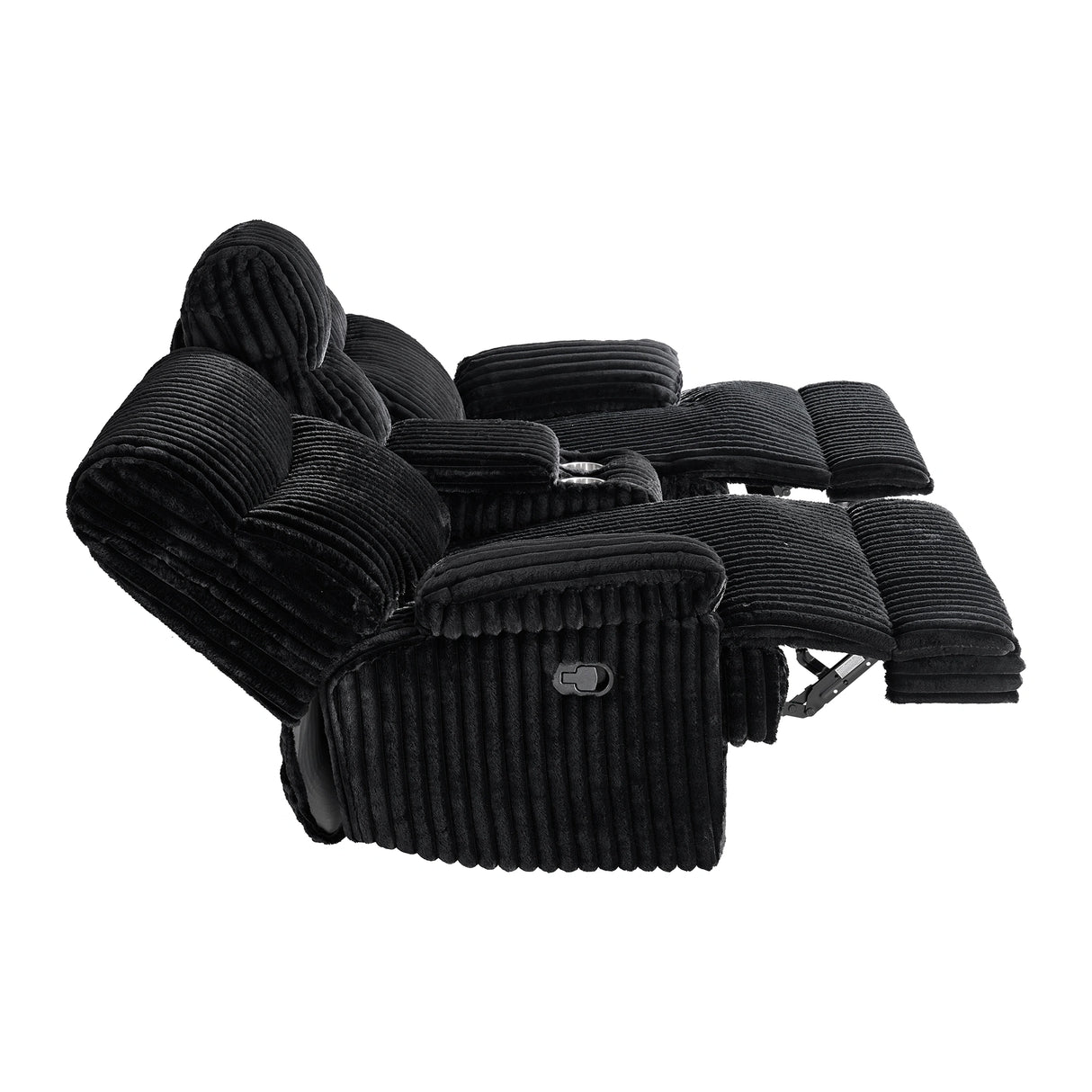 Admiral Loveseat with Console in Masis Black