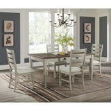 Farmington Rectangular Dining Table in Medium Brown and Washed Stone