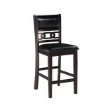 GIA 5PC 42" SQUARE COUNTER TABLE & 4 CHAIRS-EBONY
