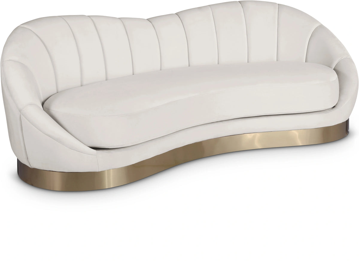 Shelly Cream Velvet Sofa