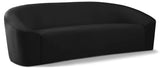 Riley Black Velvet Sofa