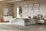 Liam - Modern Ivory Fabric Upholstered Bed