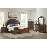 Cadenza UPH Bedroom Set with Black PU in Brown