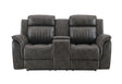 U8517 Grey Console Reclining Loveseat