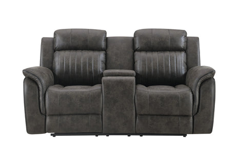 U8517 Grey Console Reclining Loveseat