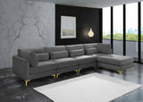 Julia Grey Velvet Modular Sectional (5 Boxes)