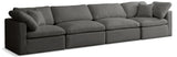 Plush Grey Velvet Standard Cloud Modular Sofa