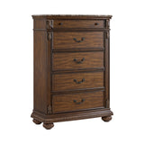 Cadenza UPH Bedroom Set with Black PU in Brown