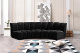 Infinity Black Velvet 3pc. Modular Sectional