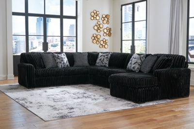 Midnight-Madness Sectional with Chaise - galleria furniture outlet