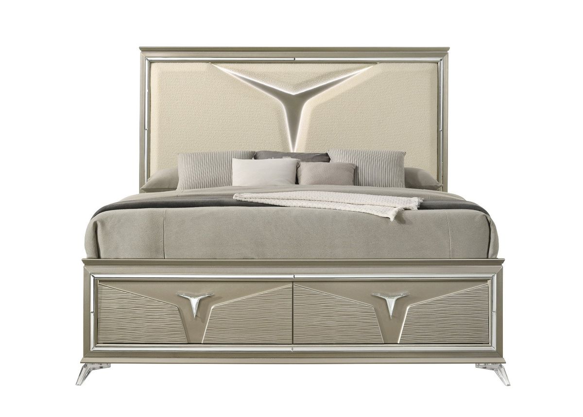 Galaxy Home Samantha Queen Bed in Silver image