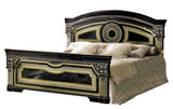 ESF Furniture Aida King Panel Bed in Black w/ Gold